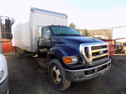 2009 Ford F750 24' Van Body Truck w/ Lift Gate, 6.7 Cummins Dsl Eng, Auto T