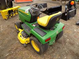 JD 345 Garden Tractor w/ 48'' Deck, 802 hrs, Hydro, PS,  S/N 100952