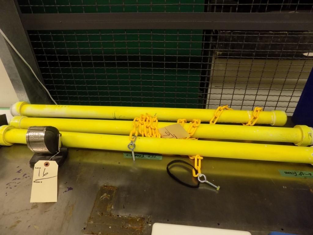 (3) Yellow Tubes, Plastic Chain & Boston Pencil Sharpener