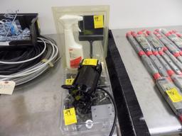 Group w/ 115V Drive Motor & 2 Boxes of Hardware, Brushes & Emblem Removal