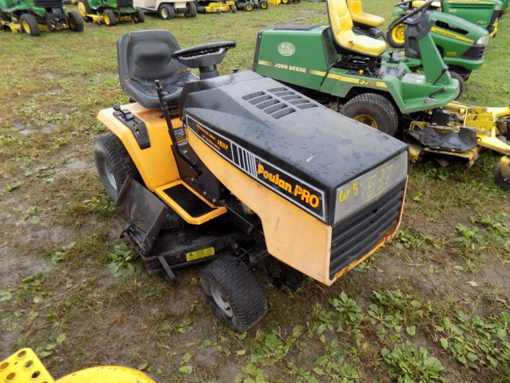 Poulan Pro 18HP Garden Tractor w/44'' Deck (was lot 537)