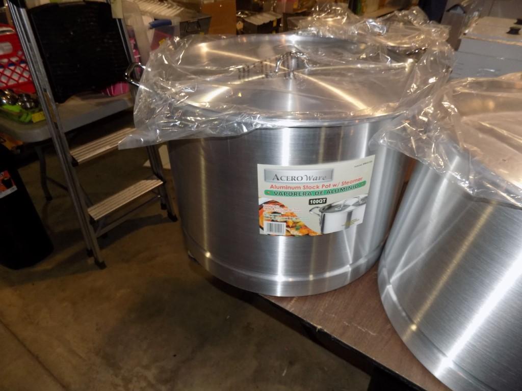 Brand New Aluminum Acero Wave Stock Pot 100 QT