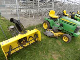 JD GX335 Garden Tractor w/ 54'' Deck, w/ 2 Stage Blower Attach, Hydro, PS,