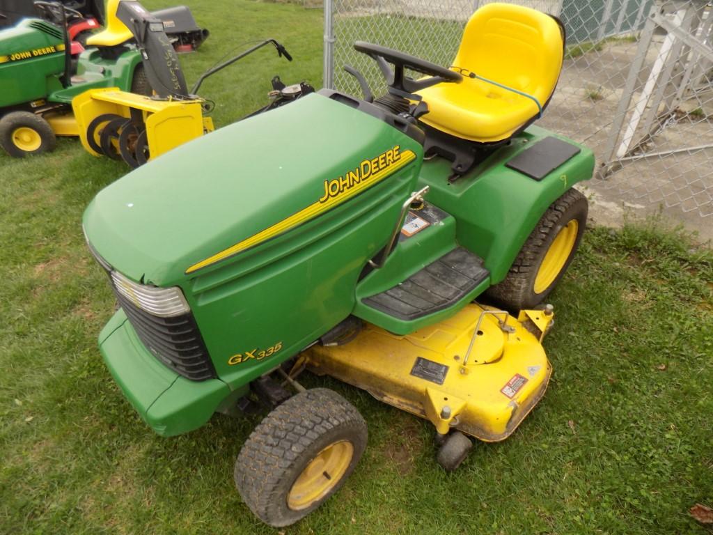 JD GX335 Garden Tractor w/ 54'' Deck, w/ 2 Stage Blower Attach, Hydro, PS,