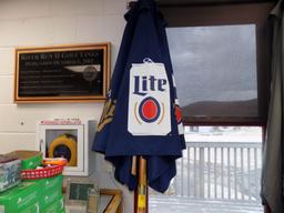 Miller Lite Patio Umbrella w/Stand