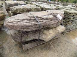 Pallet of (2) Large, Heavy Fossilled Decorative Stones/Boulders, Sold by Pa