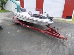 1993 Dyna-Trak Bass Boat, Console Controls, 70HP Evinrude Outboard, Elec. T