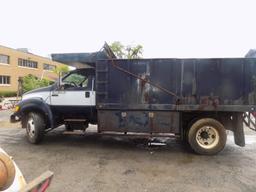 2000 Ford F-650 w/14' Stake Rack Dump, 7.3 Dsl Eng, Auto Trans, w/Boss 10'