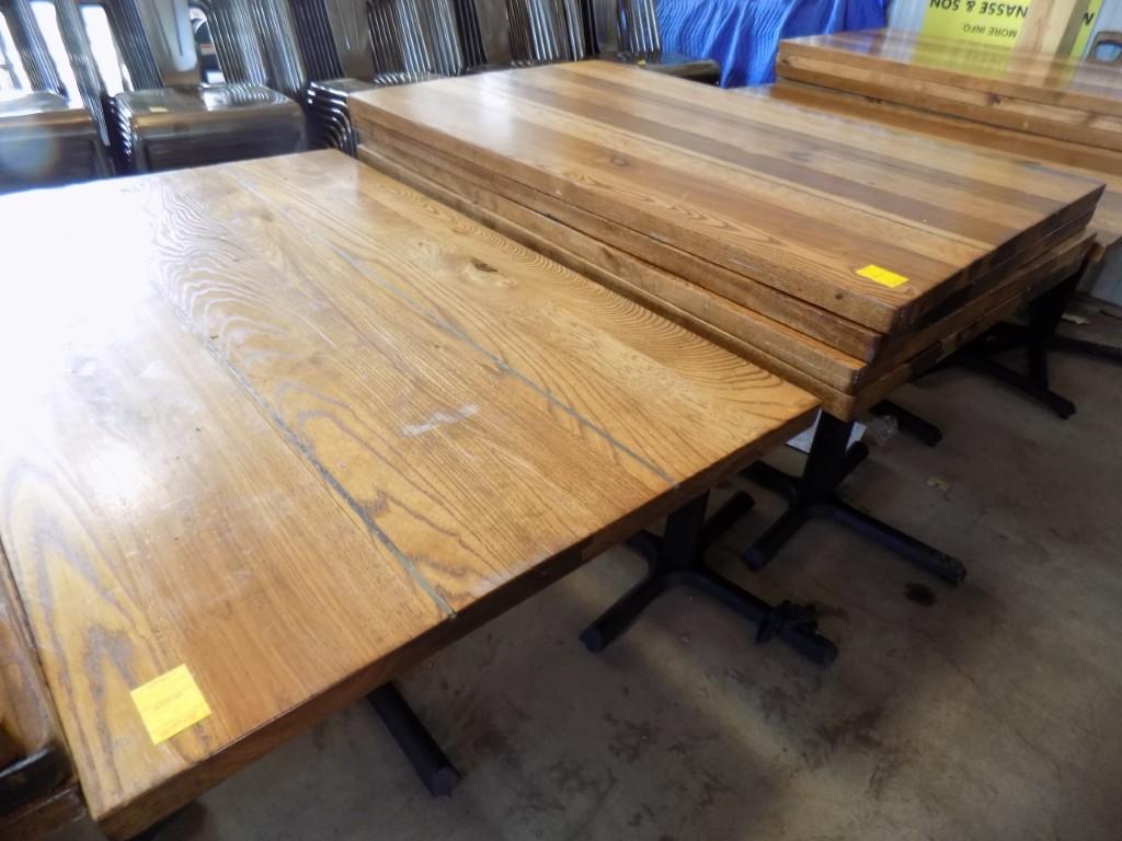 (5) Hickory Top Dining Tables 30'' x 42'' - Real Nice Solid Tables (5x Bid