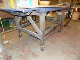 4' x 8' Wooden Rolling Table/Work Bench