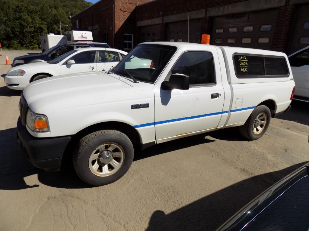 2008 Ford Ranger, Auto, 2WD, White, Oil Leak, 68,199 Mi, Vin# 1FTYR10U98PA5