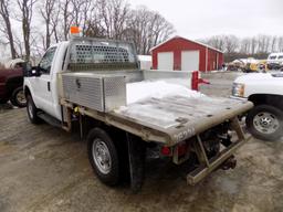 2013 Ford F350, 4WD, Reg. Cab, 8' Galv. Flatbed Body w/ Tool Boxes, Warn 12