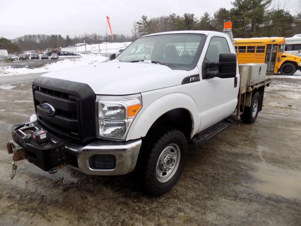 2013 Ford F350, 4WD, Reg. Cab, 8' Galv. Flatbed Body w/ Tool Boxes, Warn 12