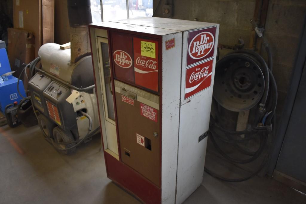 Antique Coca-Cola & Dr. Pepper Machine, 25''x53''x21'', works, NO KEY