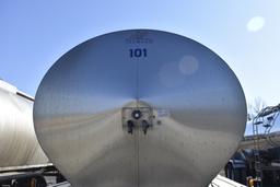 2012 Tremcar 8,000 Gal SS Milk Tanker/Edibles Tanker Trailer, 2-Compartment
