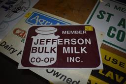Jefferson Bulk Milk Co-Op Plastic Sign, 18'' x 12''
