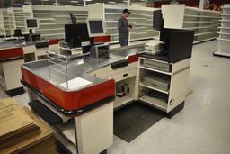 Point of Sale Grocery Checkout Station, IBM Processor, Lenovo Monitor, IBM