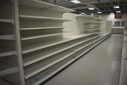 (16) White Double Sided Gondola Shelving Sections, Approx. 100 Shelves, (2)