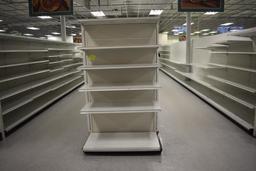 (16) White Double Sided Gondola Shelving Sections, Approx. 100 Shelves, (2)