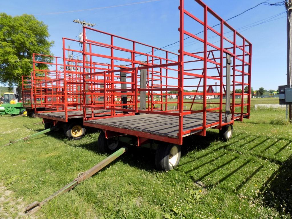 Steel Basket Hay Wagon, 10' x 16' on JD Running Gear   (3084)