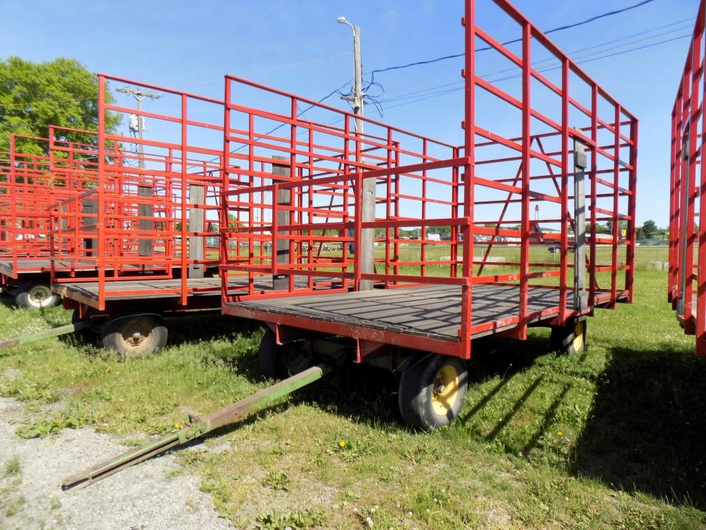 Steel Basket Hay Wagon, 10' x 16' on JD Running Gear   (3086)