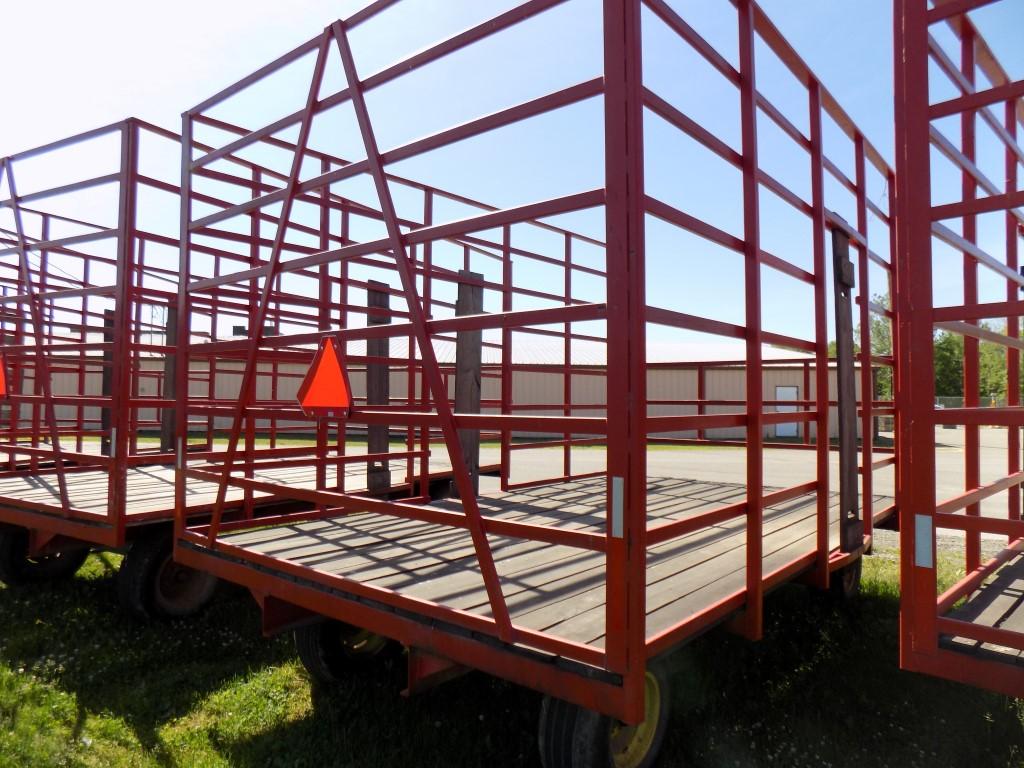 Steel Basket Hay Wagon, 10' x 16' on JD Running Gear   (3086)