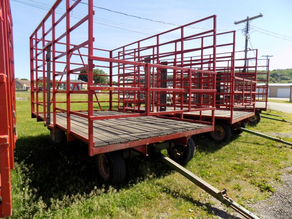 Steel Basket Hay Wagon, 10' x 16' on JD Running Gear   (3086)