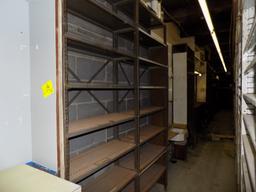 (3) Sections of Brown Shelving,3'W x 9'T x 12''D (Selling As Group)