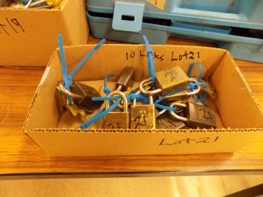 Box of (10) Padlocks, All Keyed Alike