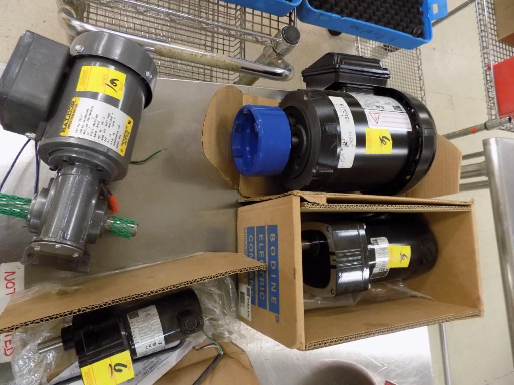 (4) New Electric Motors, (2) 3-Phase, (2) DC Gear Motors