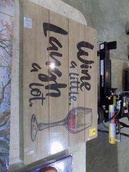 Wine A Little, Laugh A Lot Wooden Sign, NEW