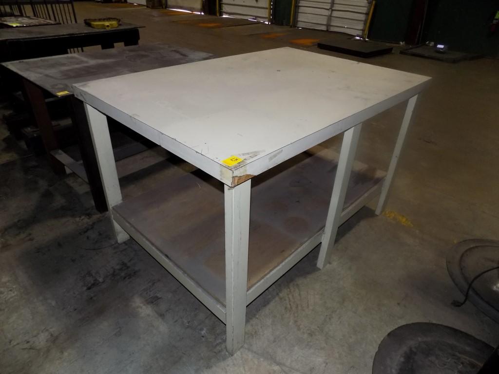 5' x 40'' Wooden Work Table with Storage Shelf Underneath