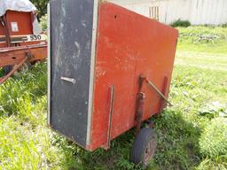 Red Tow-Behind Hog / Calf Trailer, Drops Down, Neat, NO TITLE / BOS ONLY