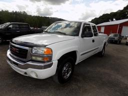 2004 GMC Sierra 4wd Ext. Cab Pickup, White, 4.8 V8 Eng., PW, PL, Ext. Cab,