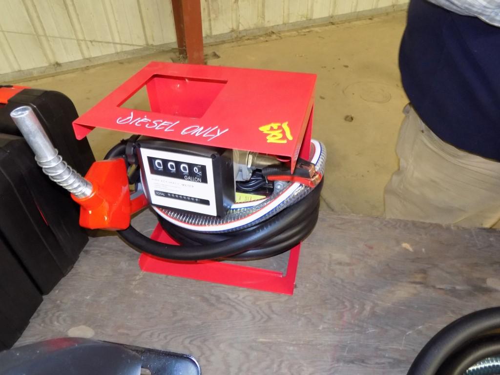 New Diesel Fuel Pump w/ Gauge, Red