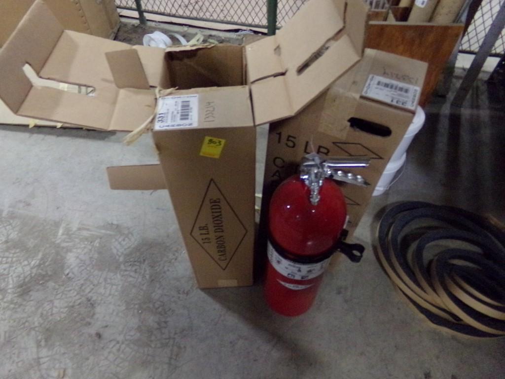 (2) New Amerex Carbon Dioxide Fire Extinguishers, 15 lbs, New in Boxes