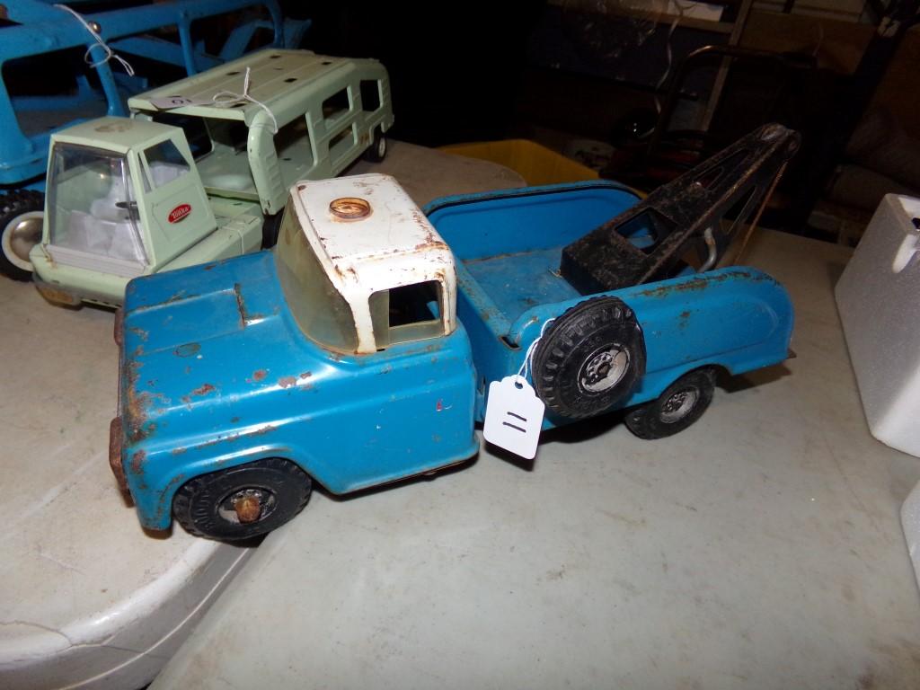 Buddy L Blue Tow Truck With White Top, 14 1/2'' Long
