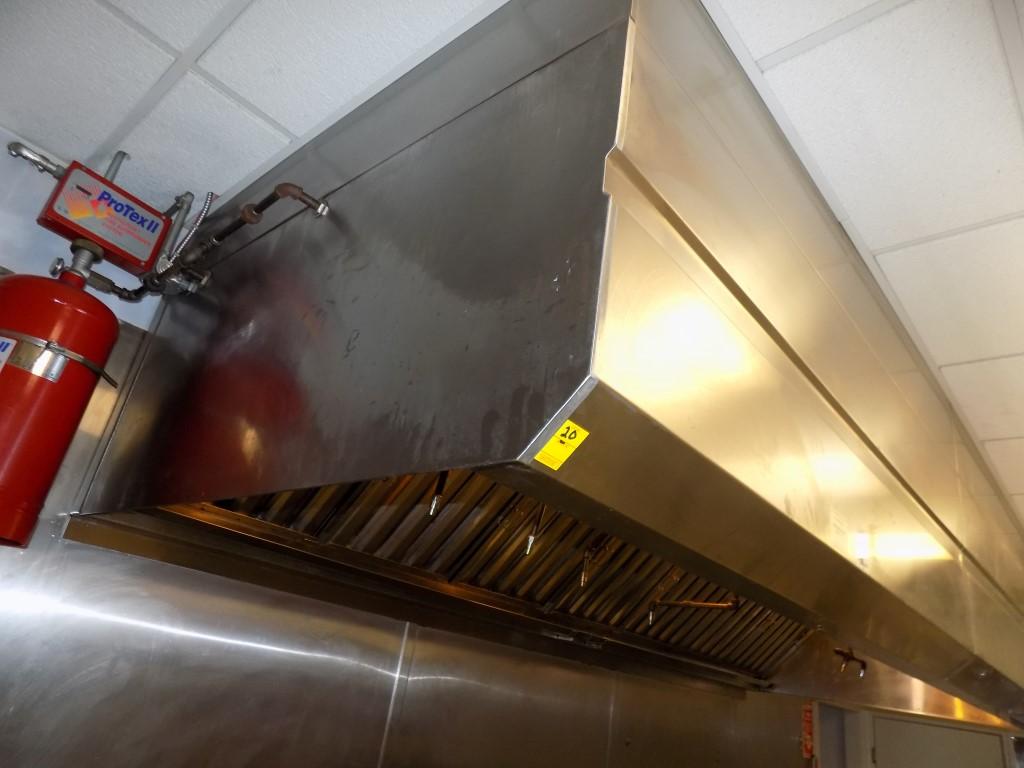 SS Exhaust Hood System w/ Makeup Aire, 12' Wide, 33'' SS Tall, 57'' Deep w/