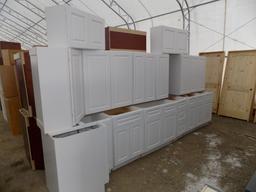 Aspen White Kitchen Cabinet Set; with 36'' Upper Cabinets; 14 Piece Set; Se