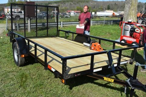 New 2021 Reiser 12' Landscape L7712SA Trailer with Gate, Black, VIN #: 55L1