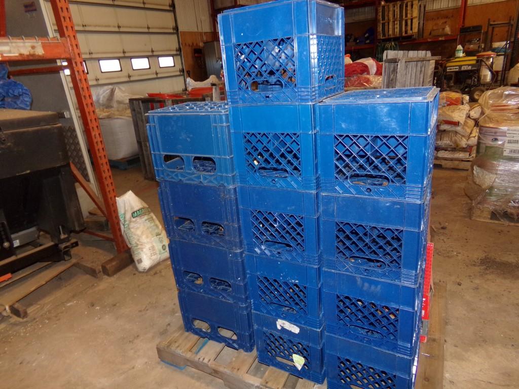 Group of (13) Blue Milk Crates