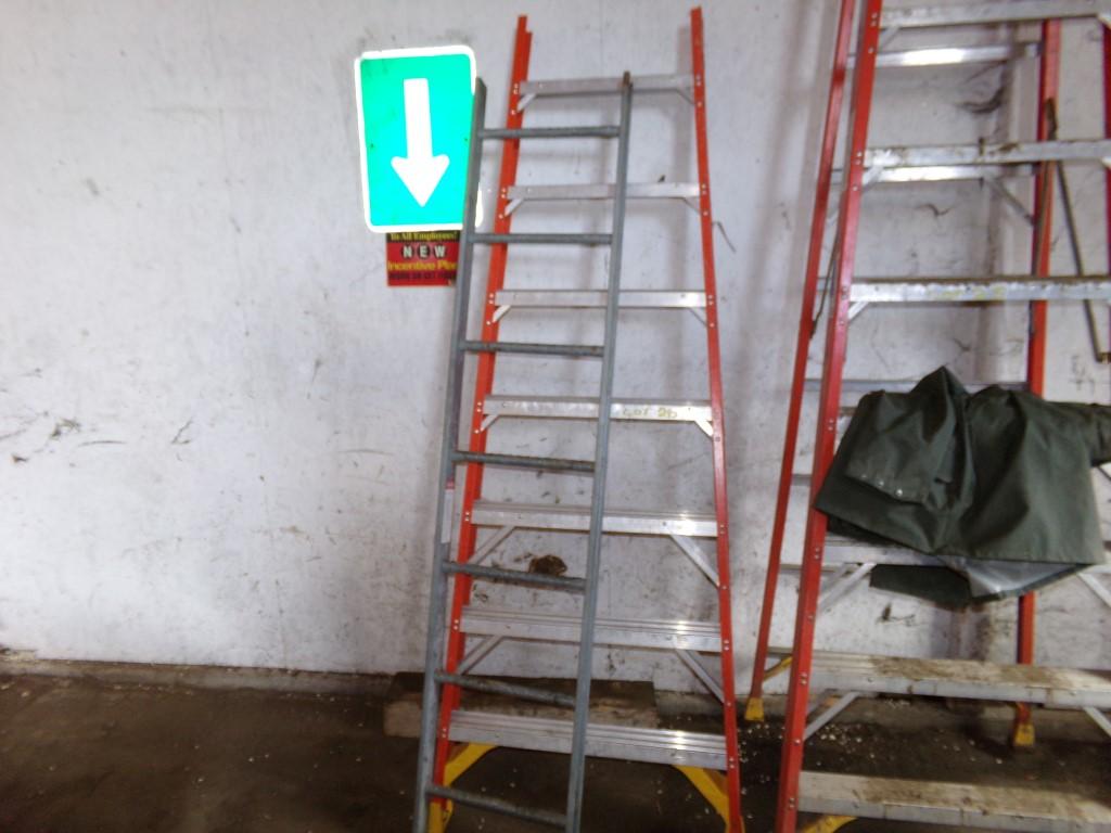 8' Fiberglass Ladder Section and Galv. Ladder Section