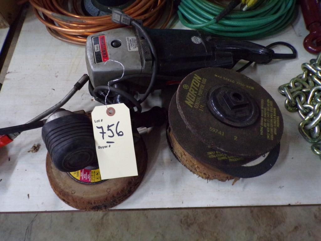 Craftsman 7'' Corded Sander With Extra Grinding Wheels and Pneumatic Sander