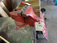 Columbian No. 44 Swivel Bench Vise w/Unique Anvil, Red, 4'' Jaws