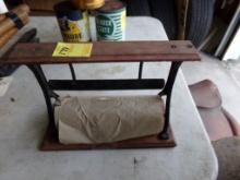 Cast Iron And Wood Paper Towel Dispenser, (In Garage)