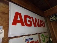 6' X 30'' Agway Metal Sign, Reinforced With Rolled Edge
