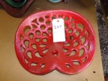 Red Cast Iron Tractor Seat, Looks Older, (In Equipment Shed)