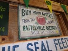 Wooden Hand Painted Kattelville Orchard Sign 38'' X 25 3/4'' Hand Painted,