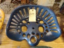 Blue, Cast Iron Tractor Seat,Nice Shape, (In Equipment Shed), (In Equipment