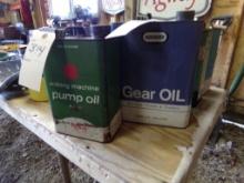2 Antique Agway Cans, Milking Machine Pump Oil And Gear Oil,(In Equipment S